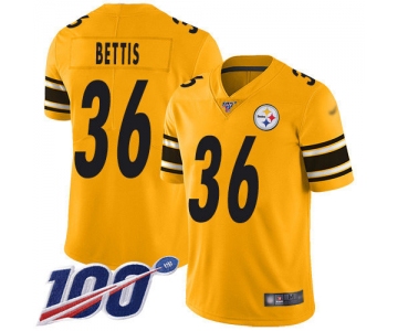 Nike Steelers #36 Jerome Bettis Gold Men's Stitched NFL Limited Inverted Legend 100th Season Jersey