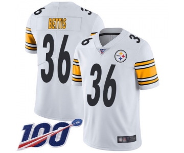 Nike Steelers #36 Jerome Bettis White Men's Stitched NFL 100th Season Vapor Limited Jersey