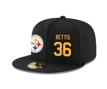 Pittsburgh Steelers #36 Jerome Bettis Snapback Cap NFL Player Black with Gold Number Stitched Hat