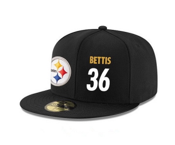 Pittsburgh Steelers #36 Jerome Bettis Snapback Cap NFL Player Black with White Number Stitched Hat