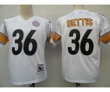 Pittsburgh Steelers #36 Jerome Bettis White Throwback Jersey