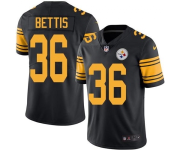 Youth Nike Steelers #36 Jerome Bettis Black Stitched NFL Limited Rush Jersey