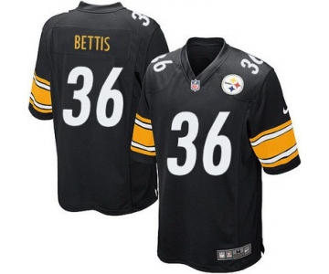 Youth Pittsburgh Steelers #36 Jerome Bettis Black Retired Player NFL Nike Game Jersey