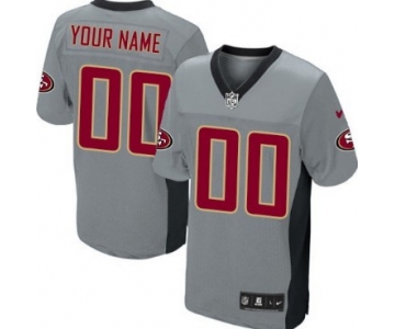 Men's Nike San Francisco 49ers Customized Gray Shadow Elite Jersey