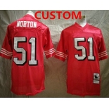 Men's San Francisco 49ers Custom Red Throwback Mitchell & Ness Jersey