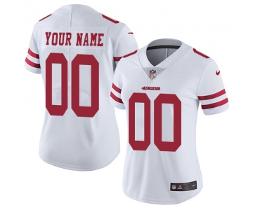 Women's Nike San Francisco 49ers Road White Customized Vapor Untouchable Limited NFL Jersey