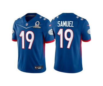 Men's San Francisco 49ers #19 Deebo Samuel 2022 Royal NFC Pro Bowl Stitched Jersey