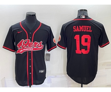 Men's San Francisco 49ers #19 Deebo Samuel Black Stitched Cool Base Nike Baseball Jersey