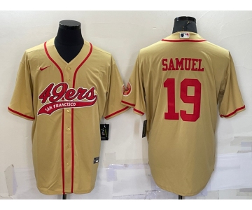 Men's San Francisco 49ers #19 Deebo Samuel Gold Stitched Cool Base Nike Baseball Jersey