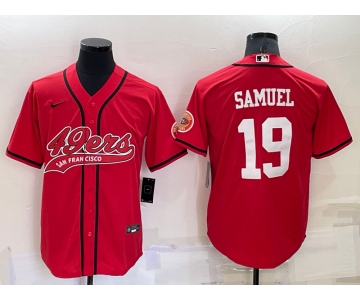 Men's San Francisco 49ers #19 Deebo Samuel Red Stitched Cool Base Nike Baseball Jersey