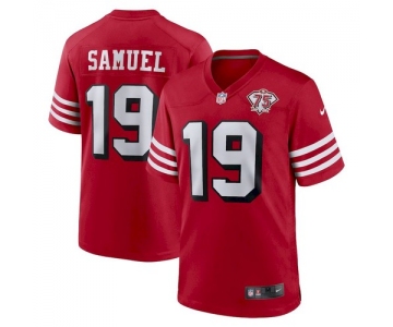 Men's San Francisco 49ers #19 Deebo Samuel Scarlet 75th Anniversary Nike Jersey