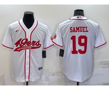 Men's San Francisco 49ers #19 Deebo Samuel White Stitched Cool Base Nike Baseball Jersey