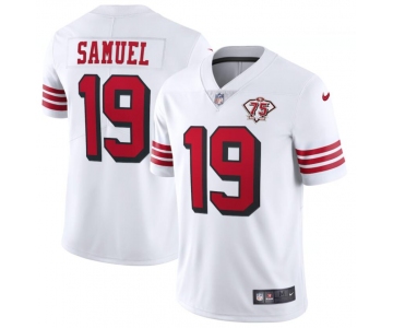 Nike 49ers 19 Deebo Samuel White 75th Anniversary Color Rush Vapor Untouchable Limited Jersey