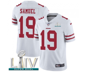 Nike 49ers #19 Deebo Samuel White Super Bowl LIV 2020 Men's Stitched NFL Vapor Untouchable Limited Jersey