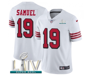 Nike 49ers #19 Deebo Samuel White Super Bowl LIV 2020 Rush Youth Stitched NFL Vapor Untouchable Limited Jersey