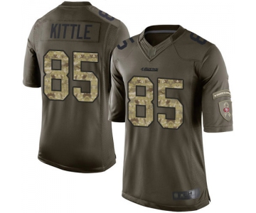 49ers #85 George Kittle Green Men's Stitched Football Limited 2015 Salute To Service Jersey
