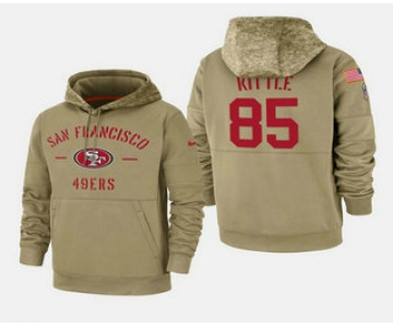 Men's San Francisco 49ers #85 George Kittle 2019 Salute to Service Sideline Therma Pullover Hoodie