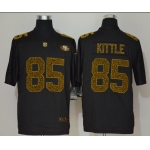 Men's San Francisco 49ers #85 George Kittle Black 2020 Nike Flocked Leopard Print Vapor Limited NFL Jersey