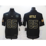 Men's San Francisco 49ers #85 George Kittle Black 2020 Salute To Service Stitched NFL Nike Limited Jersey