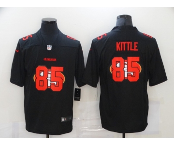 Men's San Francisco 49ers #85 George Kittle Black 2020 Shadow Logo Vapor Untouchable Stitched NFL Nike Limited Jersey