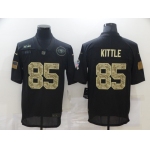 Men's San Francisco 49ers #85 George Kittle Black Camo 2020 Salute To Service Stitched NFL Nike Limited Jersey