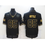 Men's San Francisco 49ers #85 George Kittle Black Gold 2020 Salute To Service Stitched NFL Nike Limited Jersey