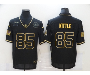 Men's San Francisco 49ers #85 George Kittle Black Gold 2020 Salute To Service Stitched NFL Nike Limited Jersey
