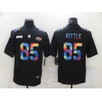 Men's San Francisco 49ers #85 George Kittle Multi-Color Black 2020 NFL Crucial Catch Vapor Untouchable Nike Limited Jersey