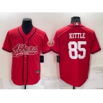 Men's San Francisco 49ers #85 George Kittle Red Stitched Cool Base Nike Baseball Jersey