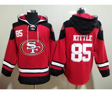 Men's San Francisco 49ers #85 George Kittle Red Team Color New NFL Hoodie