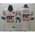 Men's San Francisco 49ers #85 George Kittle White Independence Day Stars Stripes Jersey