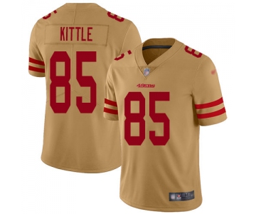 Nike 49ers #85 George Kittle Gold Men's Stitched NFL Limited Inverted Legend Jersey