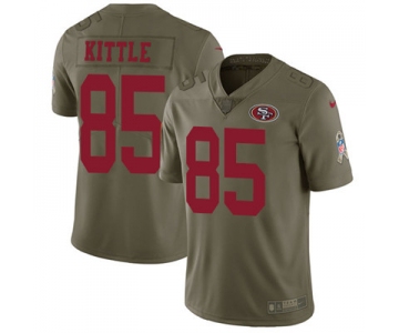 Nike 49ers #85 George Kittle Olive Men's Stitched NFL Limited 2017 Salute To Service Jersey