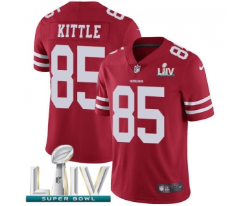 Nike 49ers #85 George Kittle Red Super Bowl LIV 2020 Team Color Men's Stitched NFL Vapor Untouchable Limited Jersey