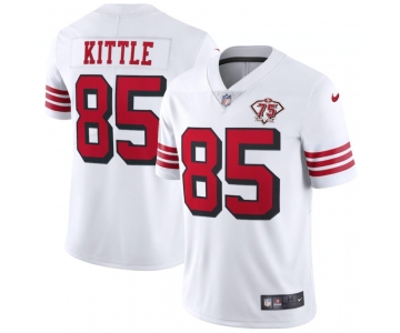 Nike 49ers 85 George Kittle White 75th Anniversary Color Rush Vapor Untouchable Limited Jersey