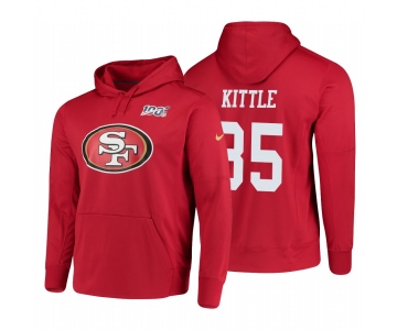 San Francisco 49ers #85 George Kittle Nike NFL 100 Primary Logo Circuit Name & Number Pullover Hoodie Scarlet