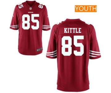 Youth 2017 NFL Draft San Francisco 49ers #85 George Kittle Scarlet Red Team Color Stitched NFL Nike Game Jersey