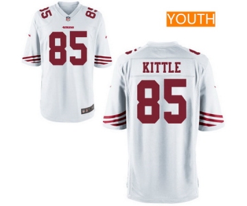 Youth 2017 NFL Draft San Francisco 49ers #85 George Kittle White Road Stitched NFL Nike Game Jersey