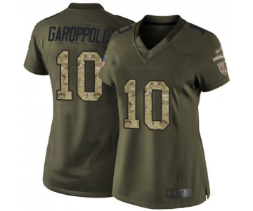 49ers #10 Jimmy Garoppolo Green Women's Stitched Football Limited 2015 Salute to Service Jersey