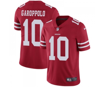 Men's Nike San Francisco 49ers #10 Jimmy Garoppolo Red Team Color Stitched NFL Vapor Untouchable Limited Jersey