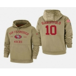 Men's San Francisco 49ers #10 Jimmy Garoppolo 2019 Salute to Service Sideline Therma Pullover Hoodie