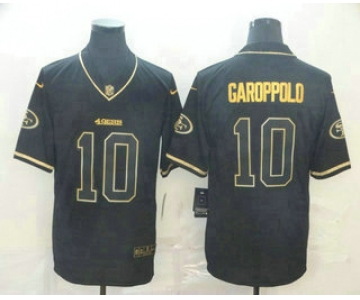 Men's San Francisco 49ers #10 Jimmy Garoppolo Black 100th Season Golden Edition Jersey