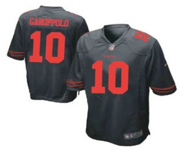 Men's San Francisco 49ers #10 Jimmy Garoppolo Black Alternate Stitched NFL Nike Game Jersey