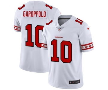 Men's San Francisco 49ers #10 Jimmy Garoppolo Nike White Team Logo Vapor Limited NFL Jersey