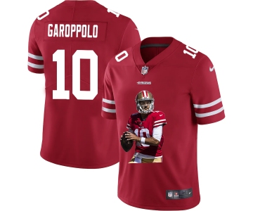 Men's San Francisco 49ers #10 Jimmy Garoppolo Red Player Portrait Edition 2020 Vapor Untouchable Stitched NFL Nike Limited Jersey