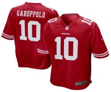 Men's San Francisco 49ers #10 Jimmy Garoppolo Scarlet Red Team Color Stitched NFL Nike Game Jersey