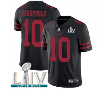 Nike 49ers #10 Jimmy Garoppolo Black Super Bowl LIV 2020 Alternate Youth Stitched NFL Vapor Untouchable Limited Jersey