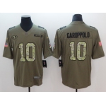 Nike 49ers #10 Jimmy Garoppolo Olive Camo Salute To Service Limited Jersey