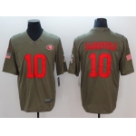 Nike 49ers #10 Jimmy Garoppolo Olive Salute To Service Limited Jersey