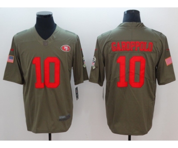 Nike 49ers #10 Jimmy Garoppolo Olive Salute To Service Limited Jersey